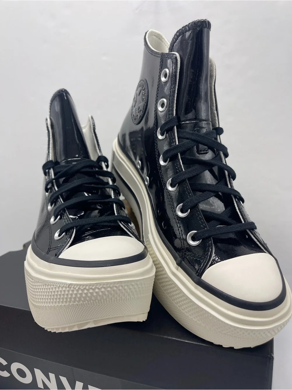 Converse A12977C CTAS LIFT DOUBLE STACK Hi Black/Egret/Black Platform Sneakers